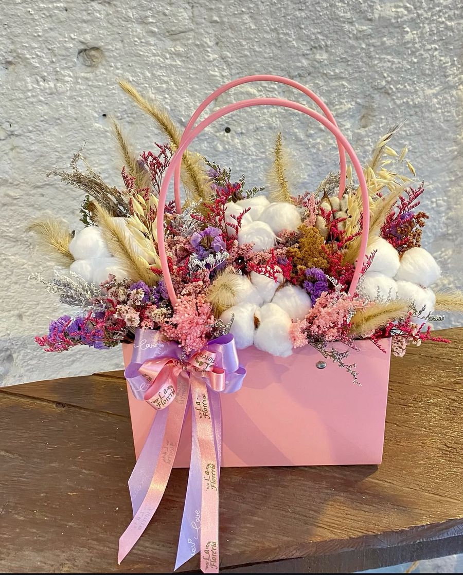 Cartera flores preservadas 