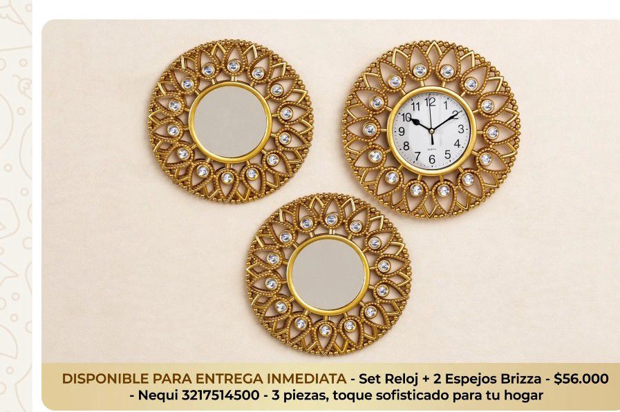 Set reloj+espejos